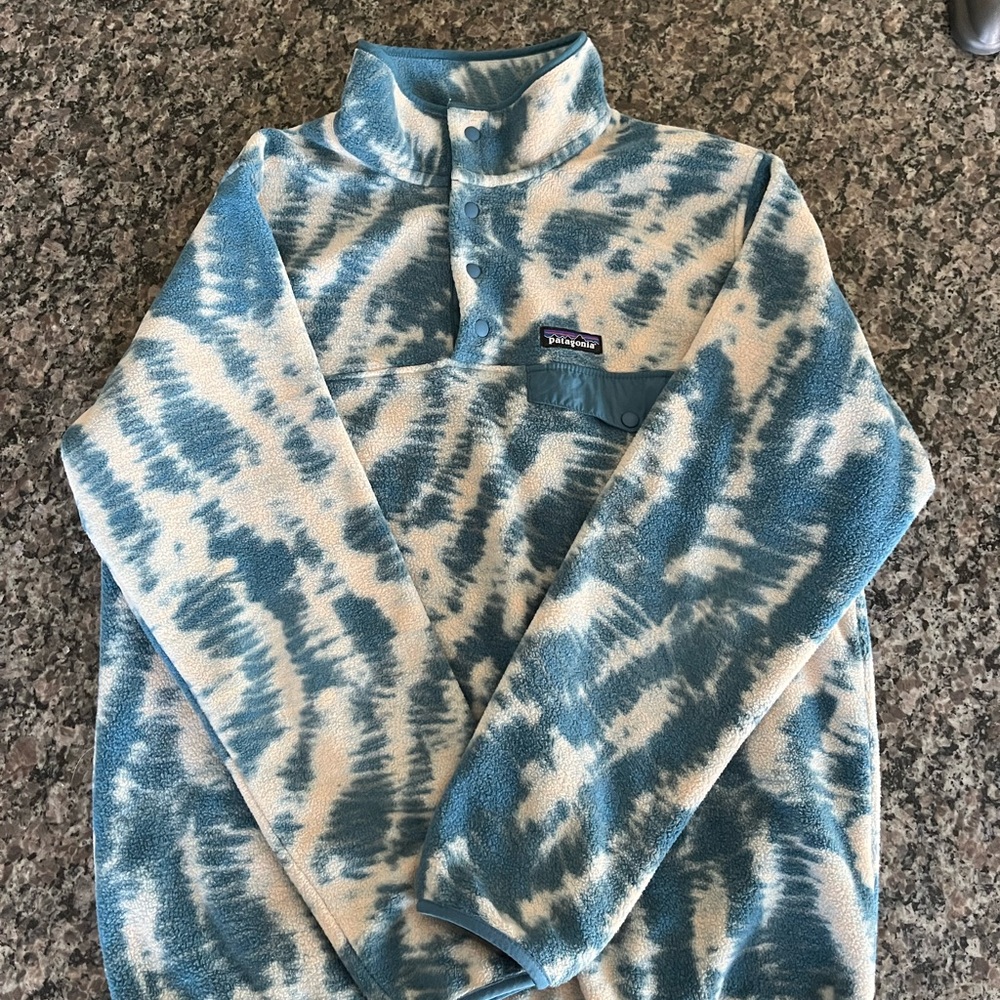 Patagonia Blue and Cream Fleece Jacket